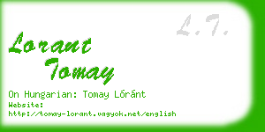 lorant tomay business card
